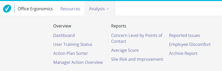 Office Analysis menu