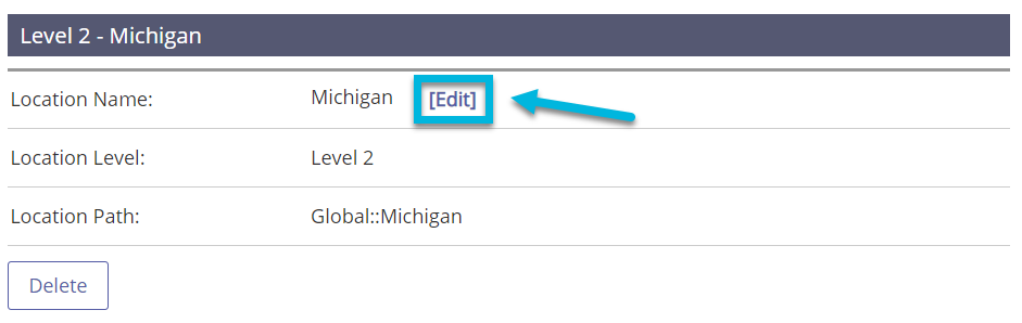 Edit link highlighted